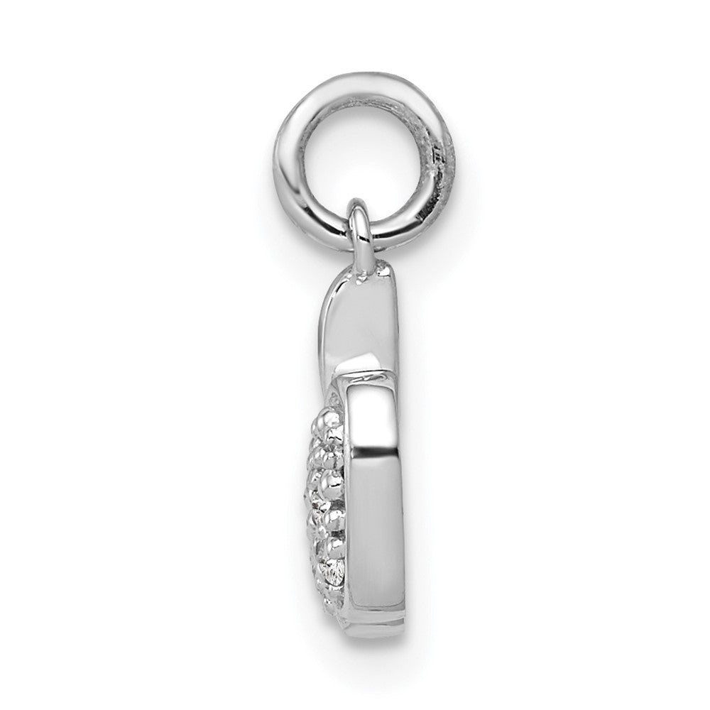 14k White Gold Diamond Apple Charm