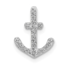 14k White Gold 1/10ct. Diamond Anchor Chain Slide