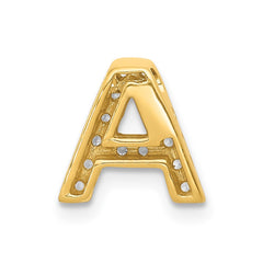14K  Diamond Letter A Initial Charm