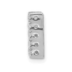 14K  White Gold Diamond Letter N Initial Charm