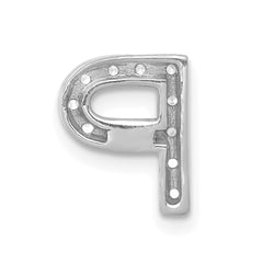 14K  White Gold Diamond Letter P Initial Charm