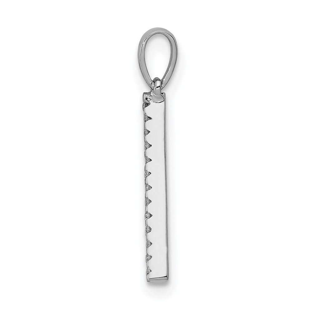 14K White Gold Diamond Letter A Initial Pendant - 2