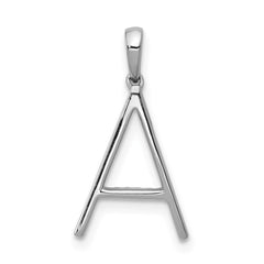 14K White Gold Diamond Letter A Initial Pendant - 2