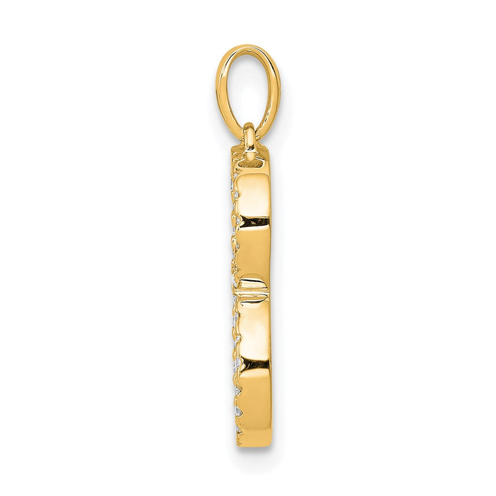 14K Diamond Letter B Initial Pendant - 2