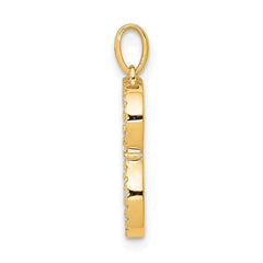 14K Diamond Letter B Initial Pendant - 2
