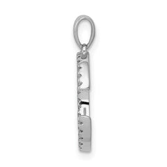 14K White Gold Diamond Letter C Initial Pendant - 2