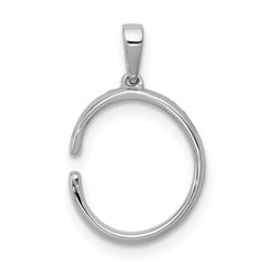 14K White Gold Diamond Letter C Initial Pendant - 2
