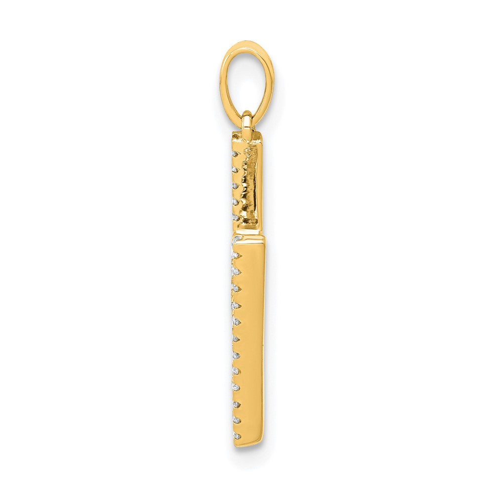 14K Diamond Letter H Initial Pendant - 2