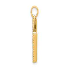 14K Diamond Letter H Initial Pendant - 2