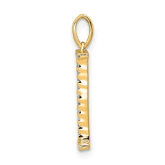 14K Diamond Letter I Initial Pendant