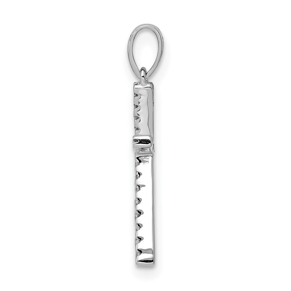 14K White Gold Diamond Letter K Initial Pendant - 4