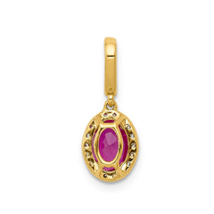 14k Diamond and .99 Ruby Halo Pendant