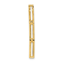 14k Polished 1/5 carat Diamond Rectangle Link Chain Slide