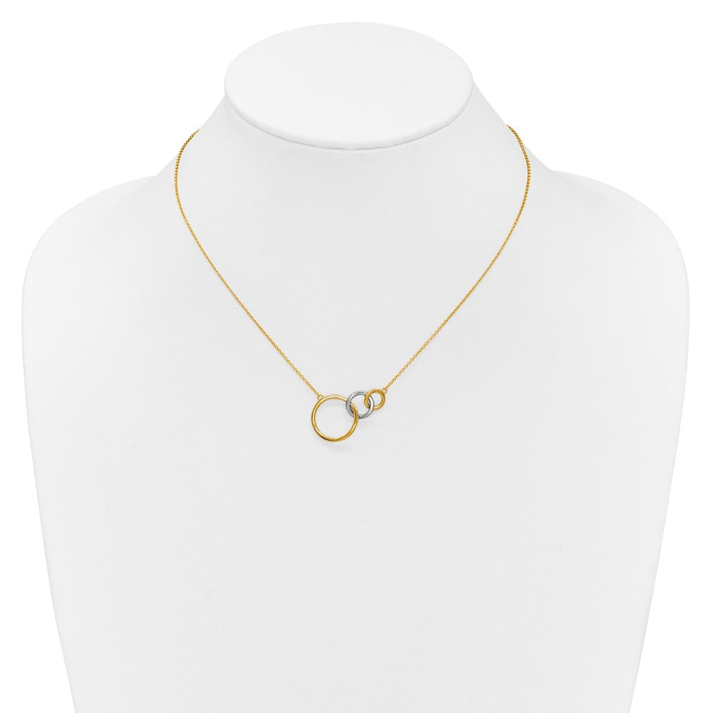 14k Two-tone Polished Triple Circle 18in Necklace
