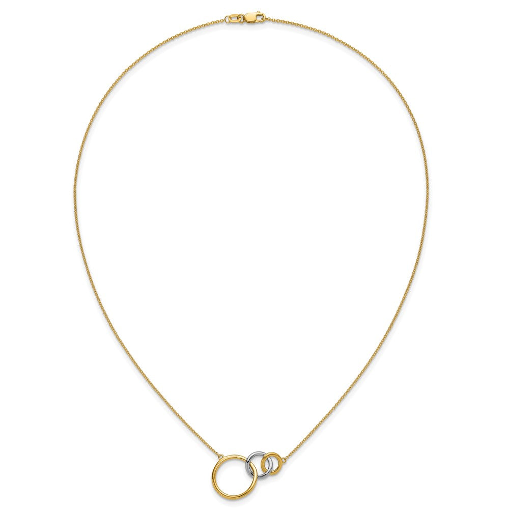 14k Two-tone Polished Triple Circle 18in Necklace