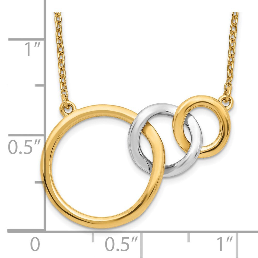 14k Two-tone Polished Triple Circle 18in Necklace
