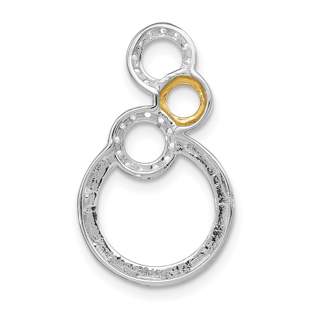 14k Two-tone Polished Diamond Circles Chain Slide