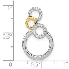 14k Two-tone Polished Diamond Circles Chain Slide