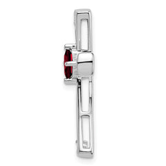 14k White Gold Garnet and Diamond Cross Chain Slide - 2