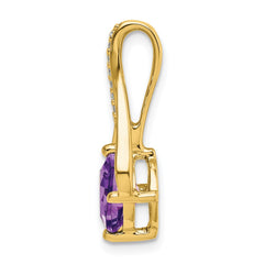 14k Amethyst and Diamond Pendant - 6