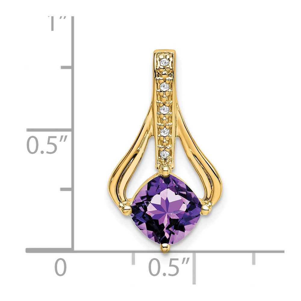 14k Amethyst and Diamond Pendant - 6