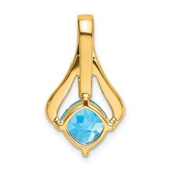 14k Blue Topaz and Diamond Pendant - 2