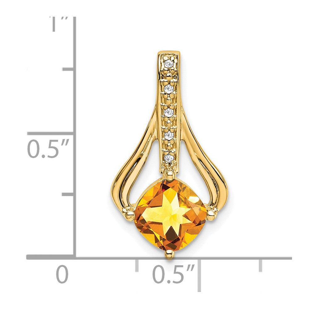 14k Citrine and Diamond Pendant - 2