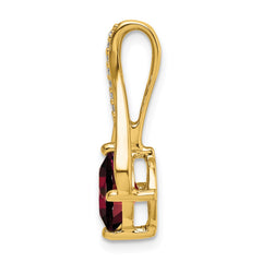 14k Garnet and Diamond Pendant - 8