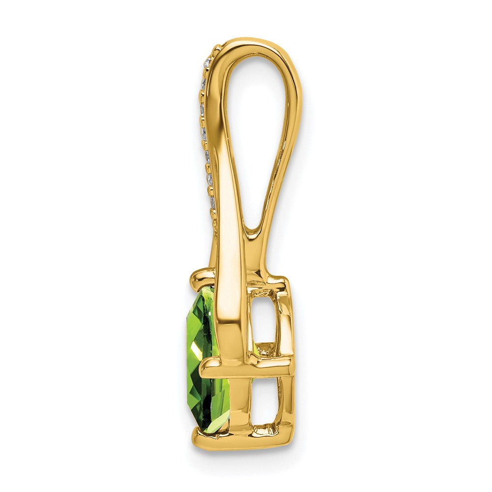 14k Peridot and Diamond Pendant - 3