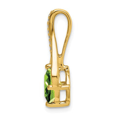 14k Peridot and Diamond Pendant - 3