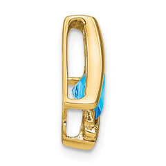 14k Blue Topaz and Diamond Pendant - 3
