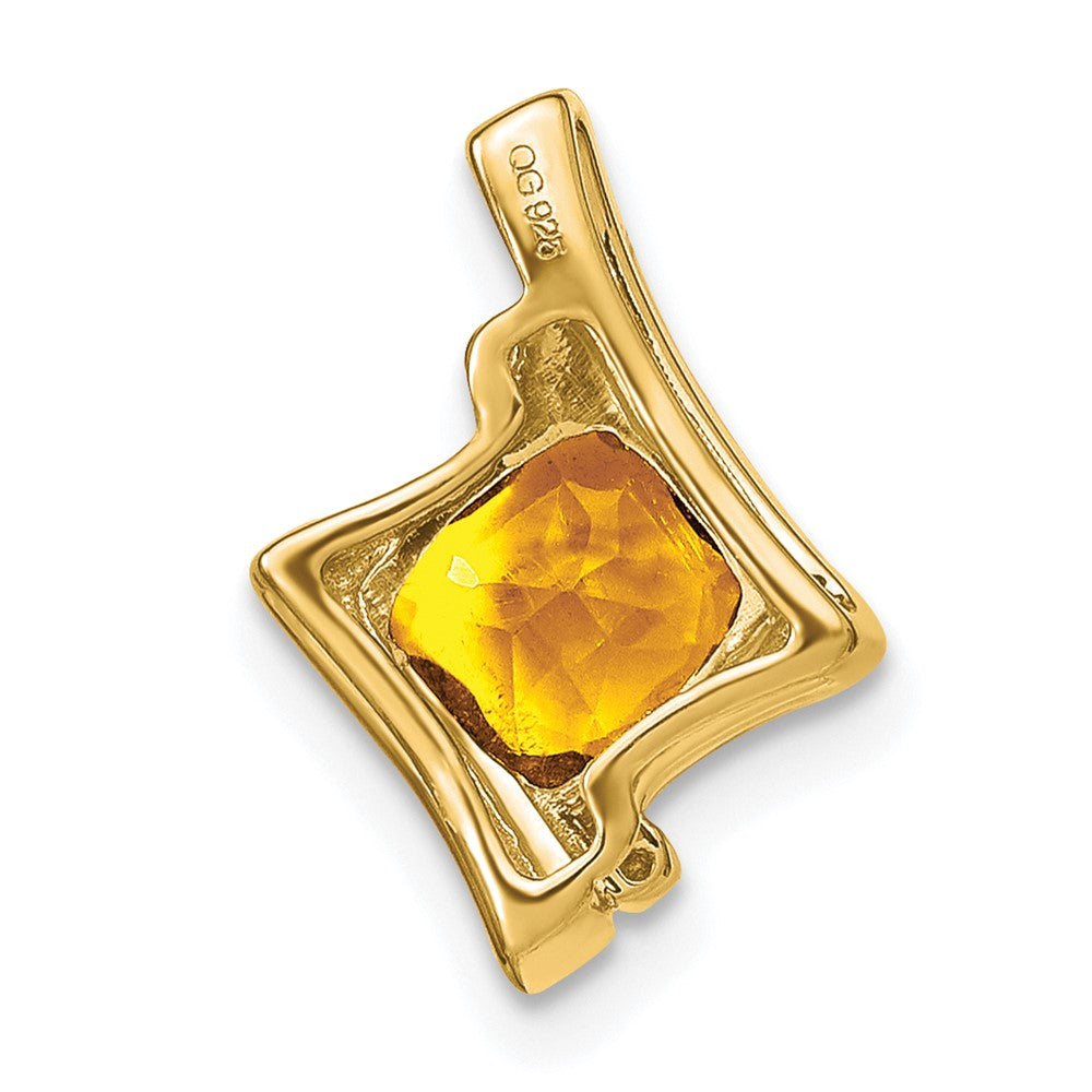 14k Citrine and Diamond Pendant - 7