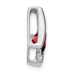 14k White Gold Garnet and Diamond Pendant - 2