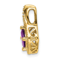 14k Amethyst and Diamond Pendant - 5