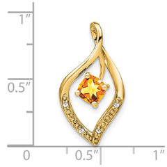 14k Citrine and Diamond Pendant