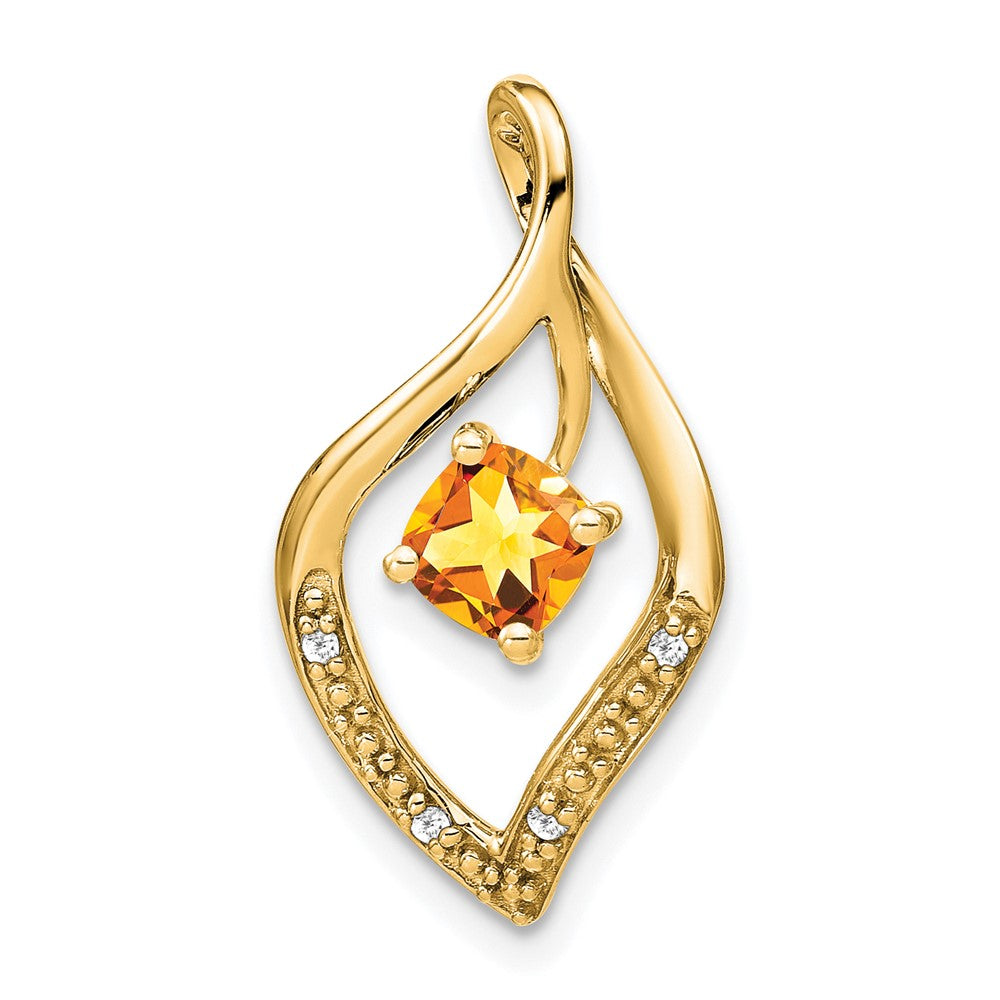 14k Citrine and Diamond Pendant - 8