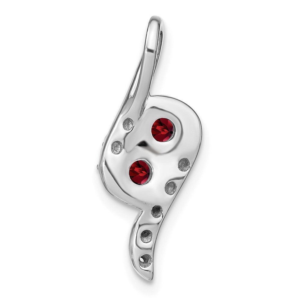 14k White Gold Garnet and Diamond Chain Slide