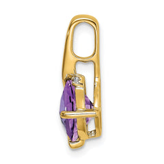 14k Cushion Amethyst and Diamond Pendant - 3