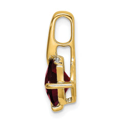 14k Cushion Garnet and Diamond Pendant