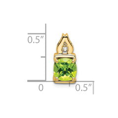 14k Peridot and Diamond Pendant - 2