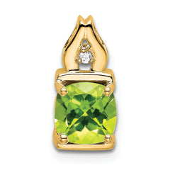 14k Peridot and Diamond Pendant - 2