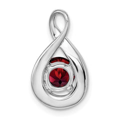 14k White Gold Garnet and Diamond Pendant