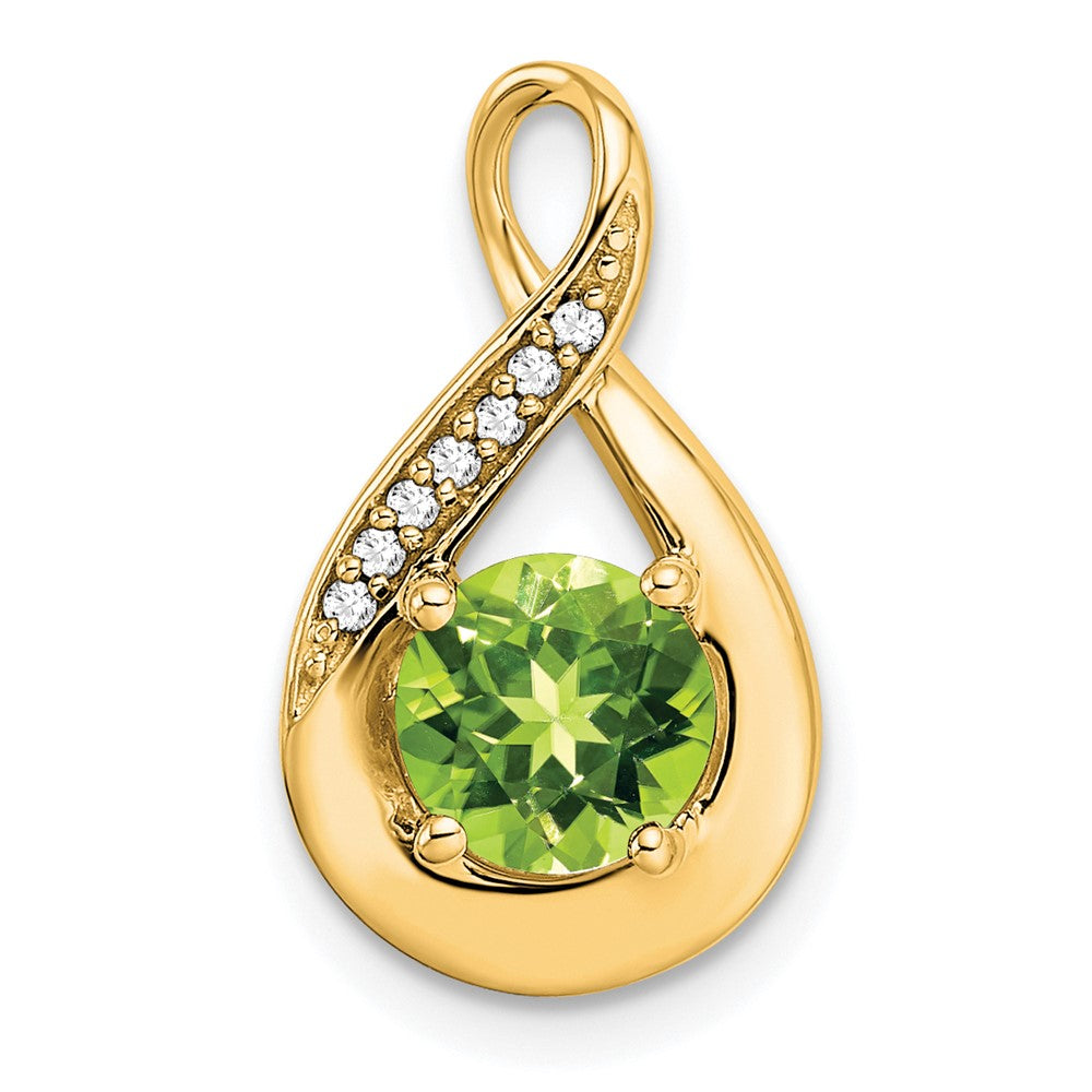 14k Peridot and Diamond Pendant - 4