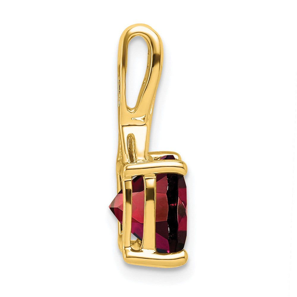 14k Cushion Garnet and Diamond Pendant