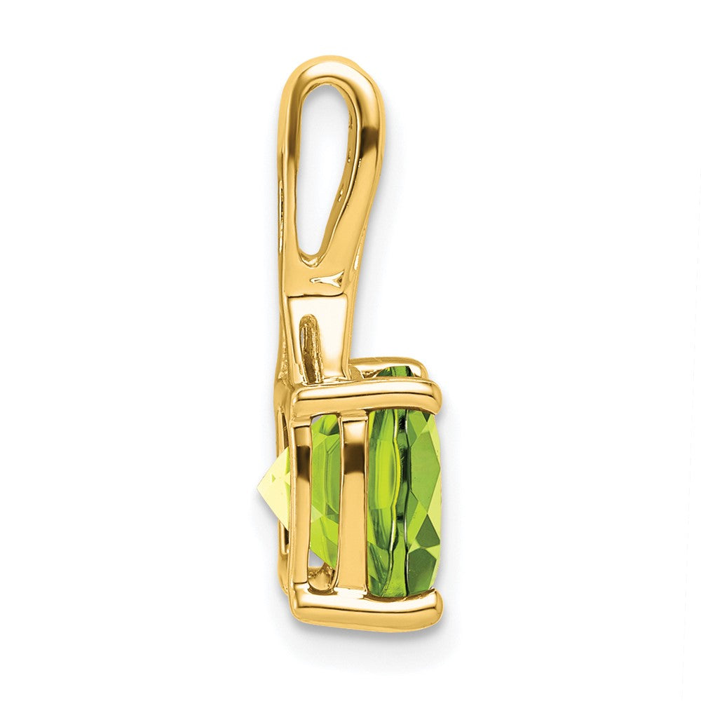 14k Cushion Peridot and Diamond Pendant - 3