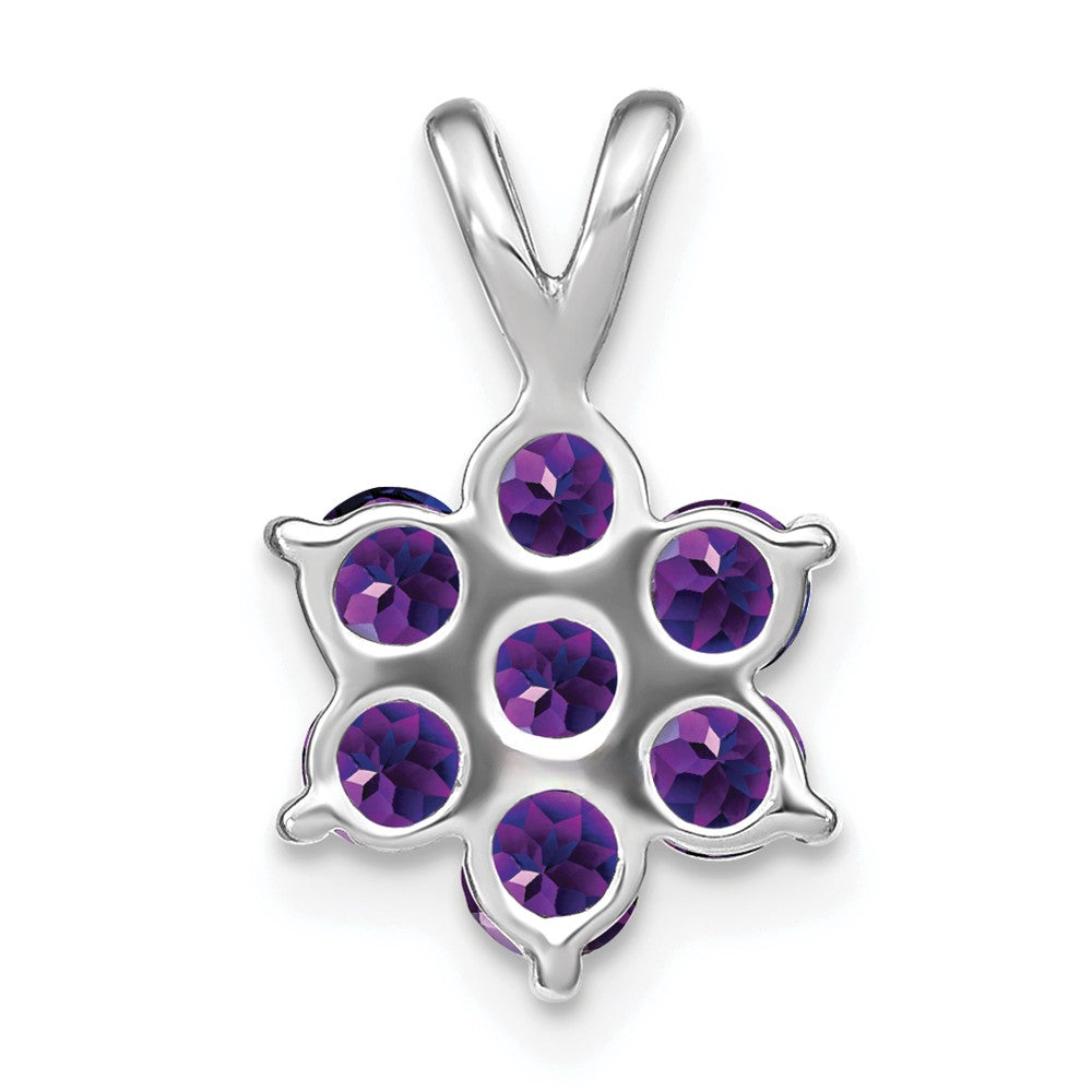 14k White Gold Amethyst Floral Pendant