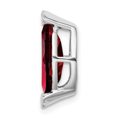 14k White Gold Marquise Garnet and Diamond Chain Slide