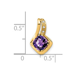 14k Amethyst and Diamond Chain Slide Pendant