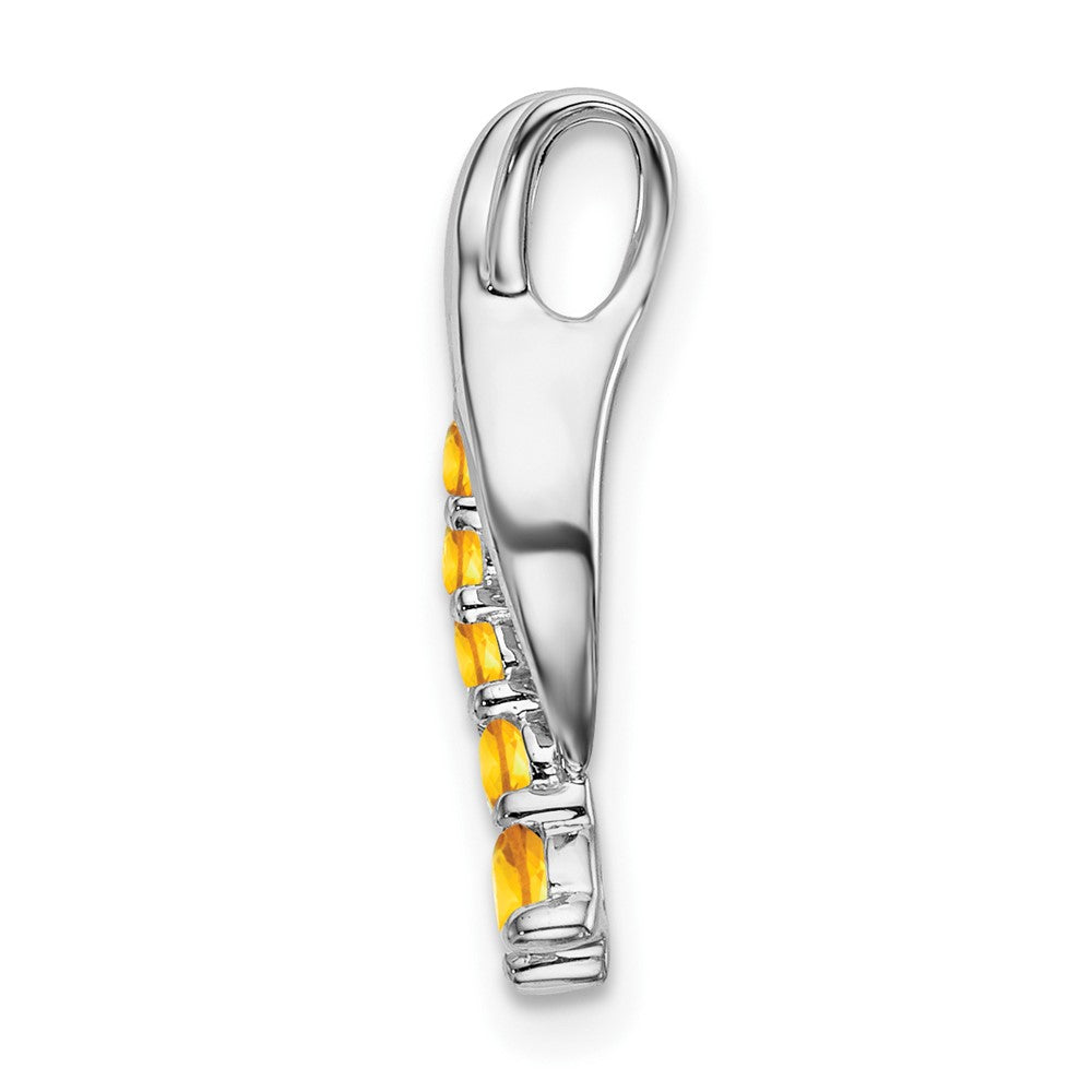 14k White Gold Citrine Journey Chain Slide