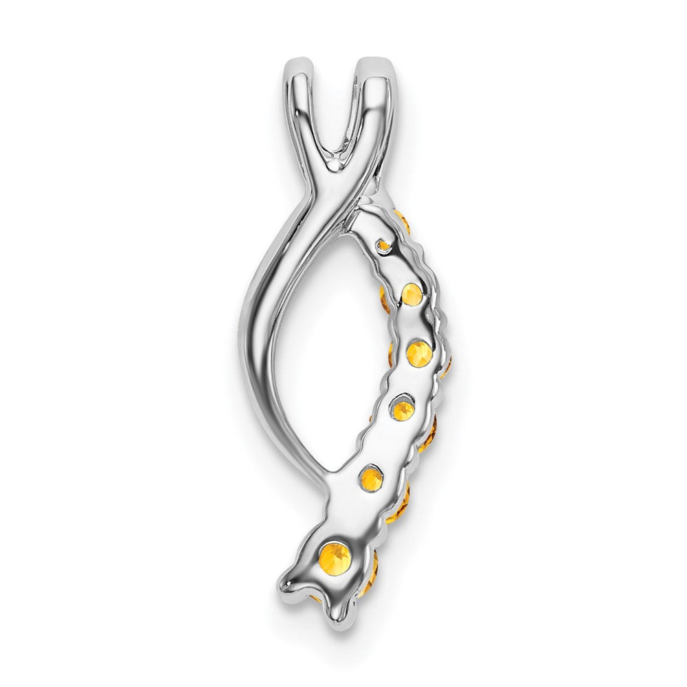 14k White Gold Citrine Journey Chain Slide